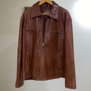 Guess Men genuine leather jacket